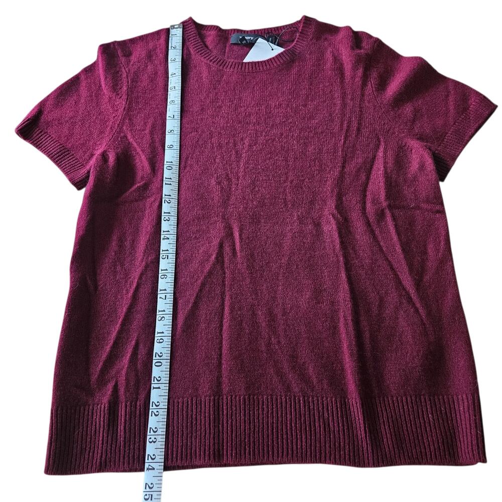 NWT Women's Theory Basic Tee Deep Cherry Feather … - image 11